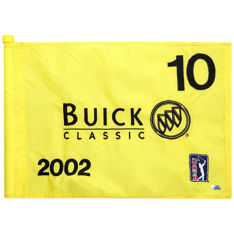 PGA TOUR Event-Used #10 Yellow Pin Flag from The Buick Classic on June 6th to 9th 2002