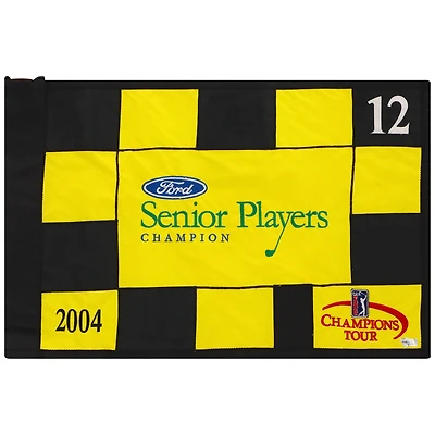 PGA TOUR Event-Used #12 Yellow/Black Pin Flag from the SENIOR PLAYERS Championship on July 8-11 2004