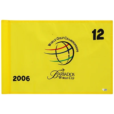 PGA TOUR Event-Used #12 Yellow Pin Flag from The Barbados World Cup on December 4th to 10th 2006