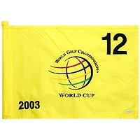 PGA TOUR Event-Used #12 Yellow Pin Flag from The EMC World Cup on November 13th to 16th 2003