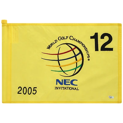 PGA TOUR Event-Used #12 Yellow Pin Flag from The NEC Invitational on August 18th to 21st 2005