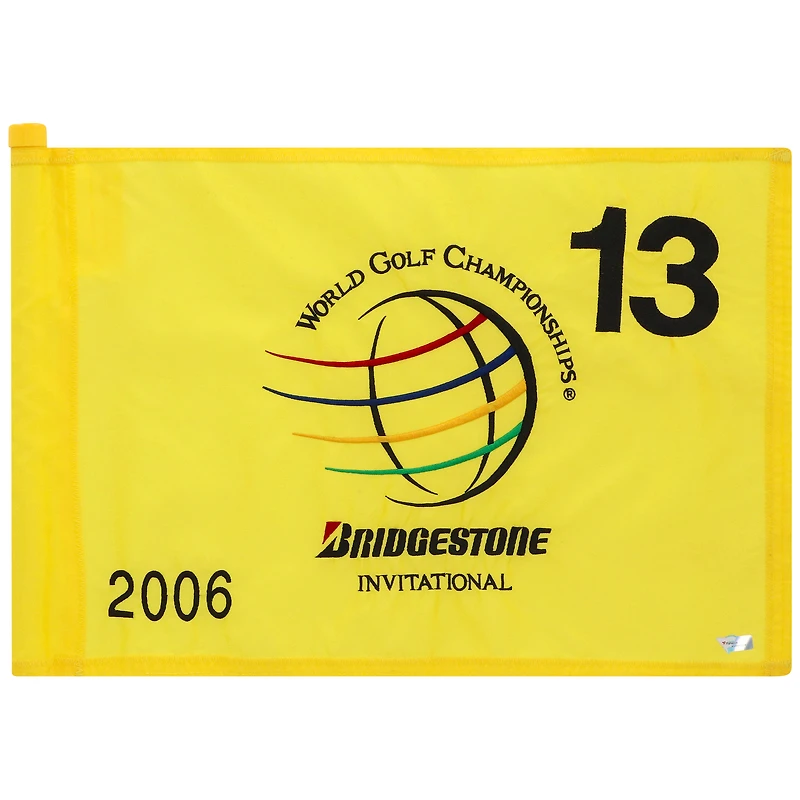 PGA TOUR Event-Used #13 Yellow Pin Flag from the Bridgestone Invitational on August 24-27 2006