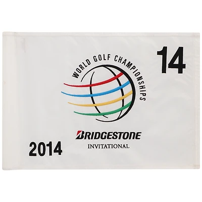 PGA TOUR Event-Used #14 White Pin Flag from The Bridgestone Invitational on July 31st to August 3rd 2014