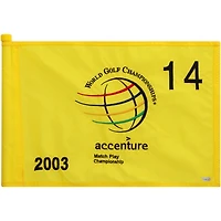 PGA TOUR Event-Used #14 Yellow Pin Flag from The Accenture Match Play Championship on February 27th to March 2nd 2003