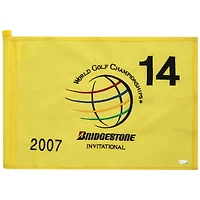 PGA TOUR Event-Used #14 Yellow Pin Flag from The Bridgestone Invitational on August 2nd to 5th 2007