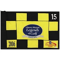 PGA TOUR Event-Used #15 Yellow and Black Pin Flag from The Legends of Golf Tournament on April 17th to 23rd 2006