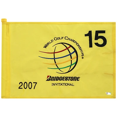 PGA TOUR Event-Used #15 Yellow Pin Flag from The Bridgestone Invitational on August 2nd to 5th 2007