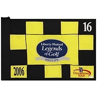 PGA TOUR Event-Used #16 Yellow and Black Pin Flag from The Legends of Golf Tournament on April 17th to 23rd 2006