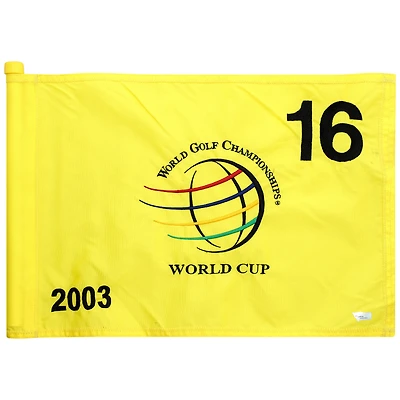PGA TOUR Event-Used #16 Yellow Pin Flag from The EMC World Cup on November 13th to 16th 2003