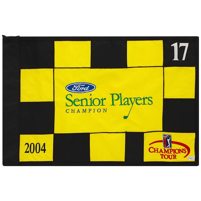 PGA TOUR Event-Used #17 Yellow/Black Pin Flag from the SENIOR PLAYERS Championship on July 8-11 2004