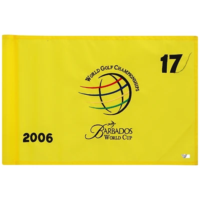 PGA TOUR Event-Used #17 Yellow Pin Flag from The Barbados World Cup on December 4th to 10th 2006