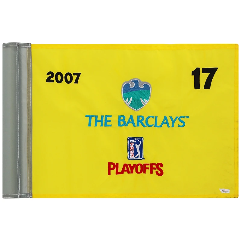 PGA TOUR Event-Used #17 Yellow Pin Flag from The Barclays Playoffs on August 23rd to 26th 2007