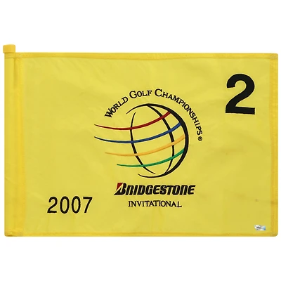 PGA TOUR Event-Used #2 Yellow Pin Flag from The Bridgestone Invitational on August 2nd to 5th 2007
