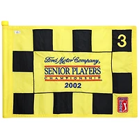 PGA TOUR Event-Used #3 Checkered Pin Flag from The SENIOR PLAYERS Championship on July 11th to 14th 2002