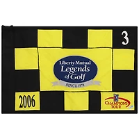 PGA TOUR Event-Used #3 Yellow and Black Pin Flag from The Legends of Golf Tournament on April 17th to 23rd 2006
