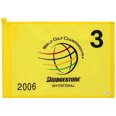 PGA TOUR Event-Used #3 Yellow Pin Flag from the Bridgestone Invitational on August 24-27 2006