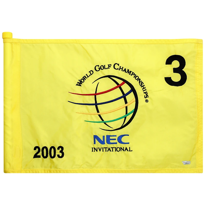 PGA TOUR Event-Used #3 Yellow Pin Flag from The NEC Invitational on August 21st to 24th 2003