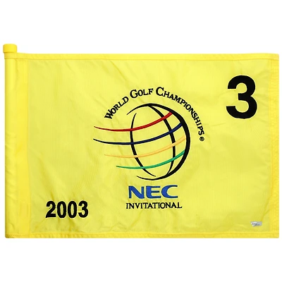 PGA TOUR Event-Used #3 Yellow Pin Flag from The NEC Invitational on August 21st to 24th 2003
