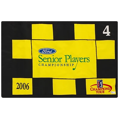 PGA TOUR Event-Used #4 Yellow/Black Pin Flag from the SENIOR PLAYERS Championship on July 13-16 2006