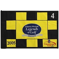 PGA TOUR Event-Used #4 Yellow and Black Pin Flag from The Legends of Golf Tournament on April 22nd to 24th 2005