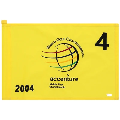 PGA TOUR Event-Used #4 Yellow Pin Flag from The Accenture Match Play Championship on February 25th to 29th 2004