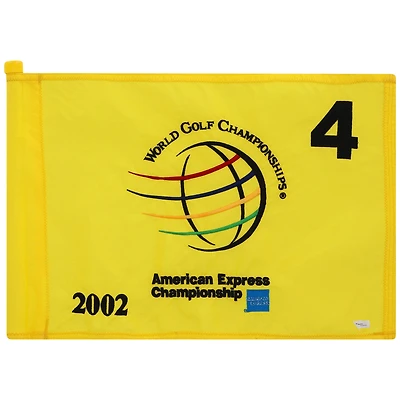 PGA TOUR Event-Used #4 Yellow Pin Flag from The American Express Championship on September 19th to 22nd 2002