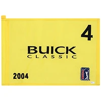 PGA TOUR Event-Used #4 Yellow Pin Flag from The Buick Classic on June 10th to 13th 2004