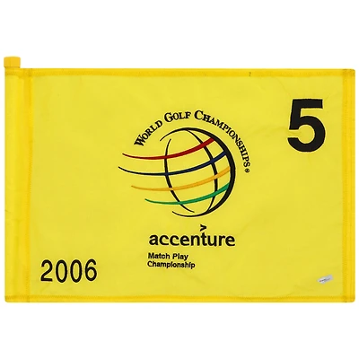 PGA TOUR Event-Used #5 Yellow Pin Flag from The Accenture Match Play Championship on February 23rd to 26th 2006