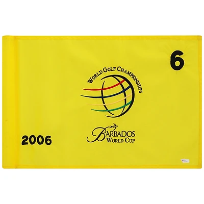 PGA TOUR Event-Used #6 Yellow Pin Flag from The Barbados World Cup on December 4th to 10th 2006