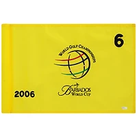 PGA TOUR Event-Used #6 Yellow Pin Flag from The Barbados World Cup on December 4th to 10th 2006