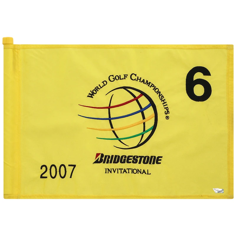 PGA TOUR Event-Used #6 Yellow Pin Flag from The Bridgestone Invitational on August 2nd to 5th 2007