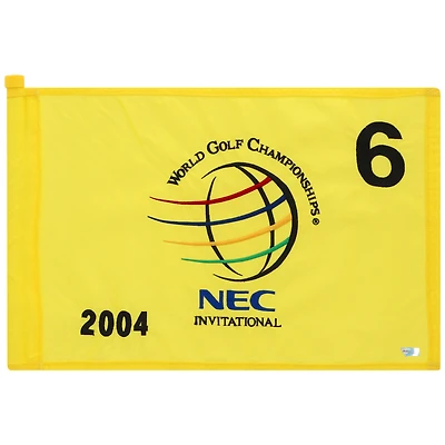PGA TOUR Event-Used #6 Yellow Pin Flag from the NEC Invitational on August 19-22 2004
