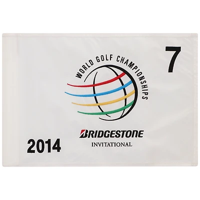 PGA TOUR Event-Used #7 White Pin Flag from The Bridgestone Invitational on July 31st to August 3rd 2014