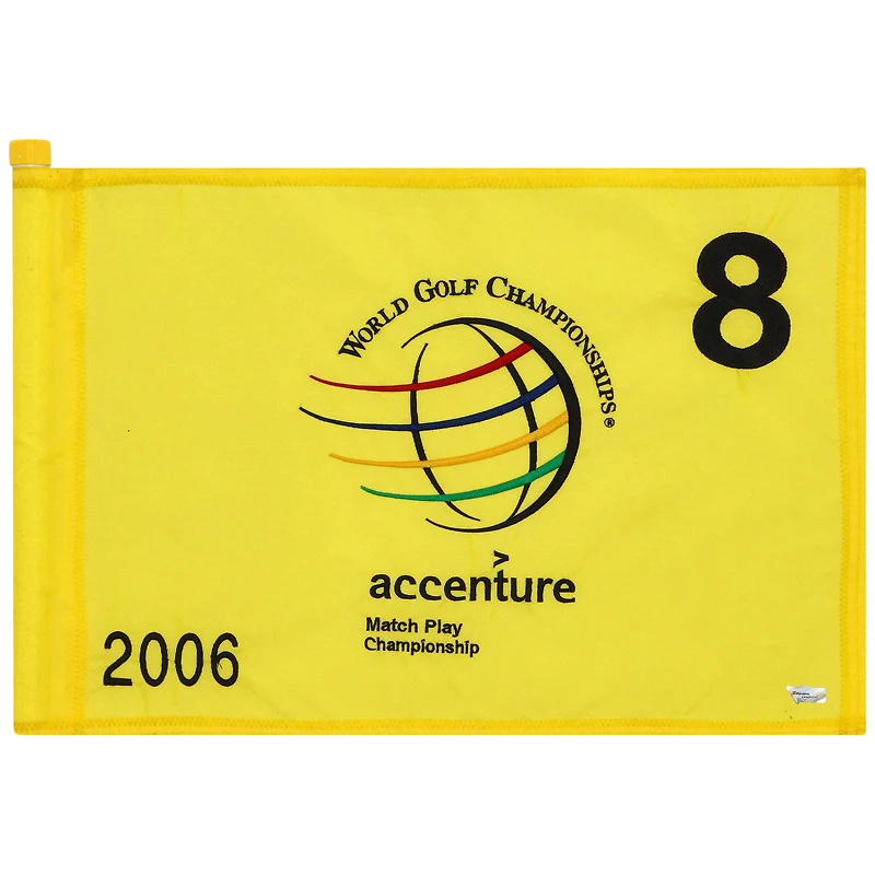 PGA TOUR Event-Used #8 Yellow Pin Flag from The Accenture Match Play Championship on February 23rd to 26th 2006
