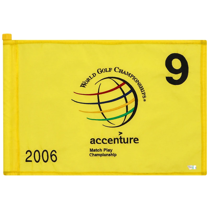 PGA TOUR Event-Used #9 Yellow Pin Flag from The Accenture Match Play Championship on February 23rd to 26th 2006