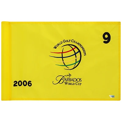 PGA TOUR Event-Used #9 Yellow Pin Flag from The Barbados World Cup on December 4th to 10th 2006