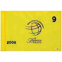 PGA TOUR Event-Used #9 Yellow Pin Flag from The Barbados World Cup on December 4th to 10th 2006