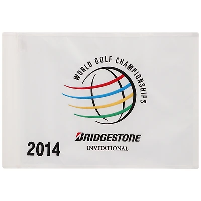 PGA TOUR Event-Used White Pin Flag from The Bridgestone Invitational on July 31st to August 3rd 2014