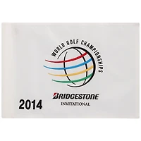 PGA TOUR Event-Used White Pin Flag from The Bridgestone Invitational on July 31st to August 3rd 2014