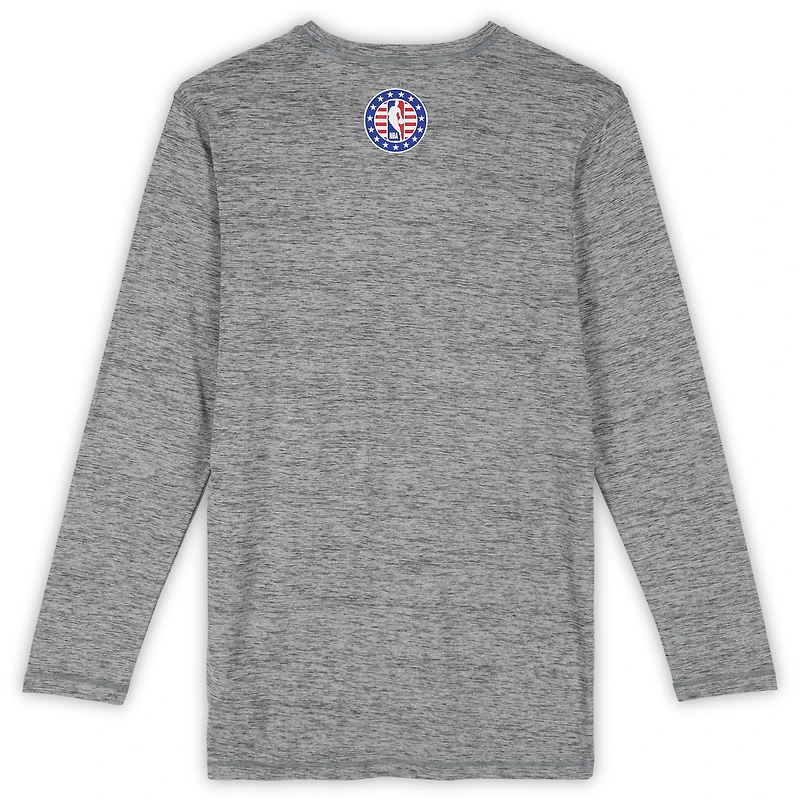 Philadelphia 76ers Team-Issued Gray "Hoops For Troops" Long Sleeve T-Shirt from the 2025-26 NBA Season