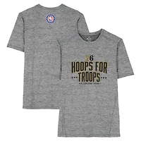 Philadelphia 76ers Team-Issued Gray "Hoops For Troops" T-Shirt from the 2025-26 NBA Season