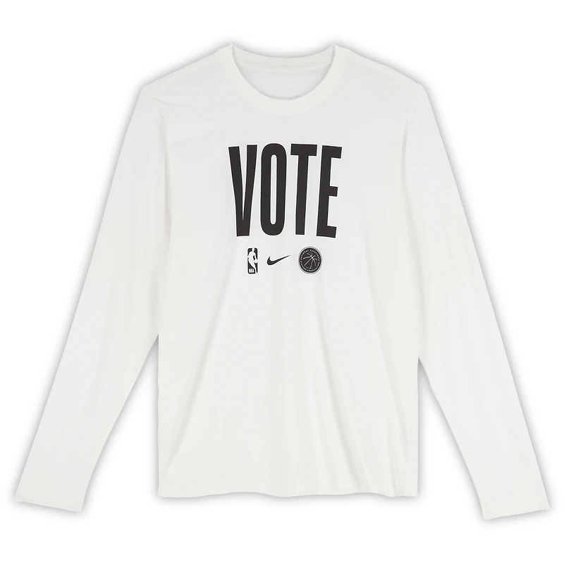 T-shirt blanc Nike « Vote » officiel des Philadelphia 76ers pour la saison NBA 2025-2026