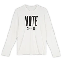 T-shirt blanc Nike « Vote » officiel des Philadelphia 76ers pour la saison NBA 2025-2026