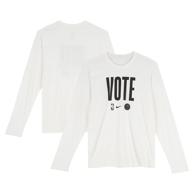 T-shirt blanc Nike « Vote » officiel des Philadelphia 76ers pour la saison NBA 2025-2026