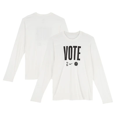 T-shirt blanc Nike « Vote » officiel des Philadelphia 76ers pour la saison NBA 2025-2026