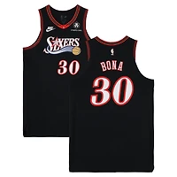 Adem Bona Philadelphia 76ers Game-Used #30 Black Hardwood Classic Jersey vs. Orlando Magic on April 15, 2026 - Size 52+6