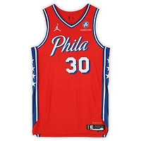 Adem Bona Philadelphia 76ers Game-Used #30 Red Jordan Brand Jersey vs. Cleveland Cavaliers on January 16, 2026 - Size 52+6