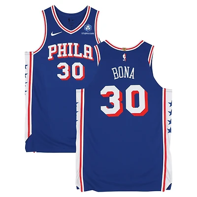 Maillot Nike royal n° 30 porté par Adem Bona (Philadelphia 76ers) lors du match contre les New York Knicks le 4 mai 2026 - Taille 52+6