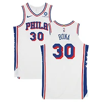 Maillot Nike blanc n° 30 porté par Adem Bona des Philadelphia 76ers lors de la saison NBA 2025-2026 - Taille 52+6