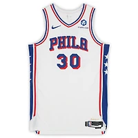 Maillot Nike blanc n° 30 porté par Adem Bona des Philadelphia 76ers lors de la saison NBA 2025-2026 - Taille 52+6